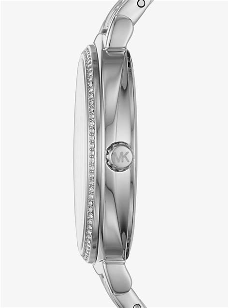 michael kors cinthia pave silvertone watch|Limited.